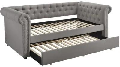 Kepner - Upholstered Twin Daybed With Trundle - Gray