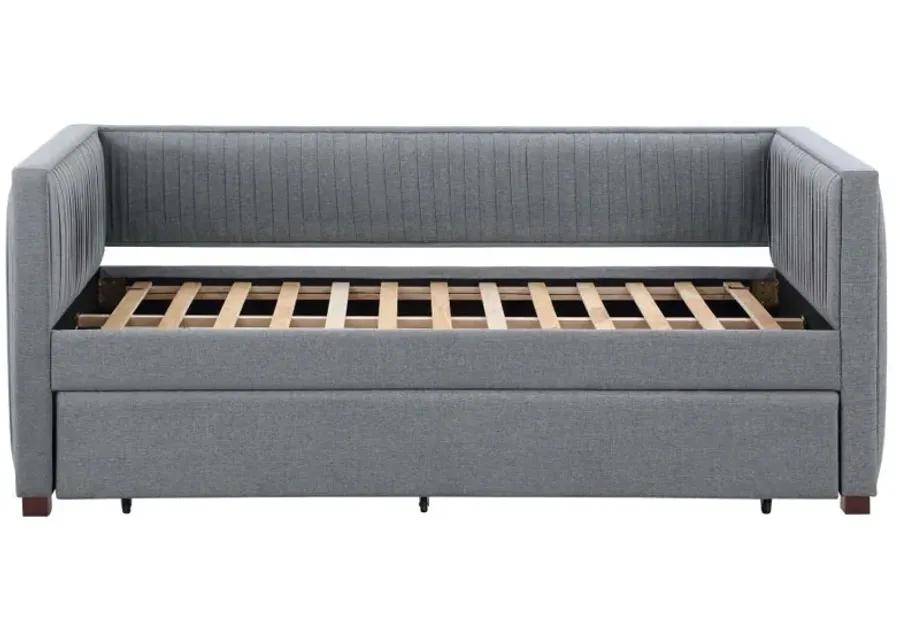 Brodie - Upholstered Twin Daybed With Trundle - Gray