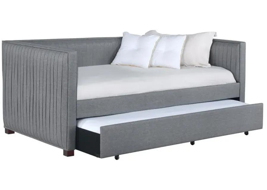 Brodie - Upholstered Twin Daybed With Trundle - Gray