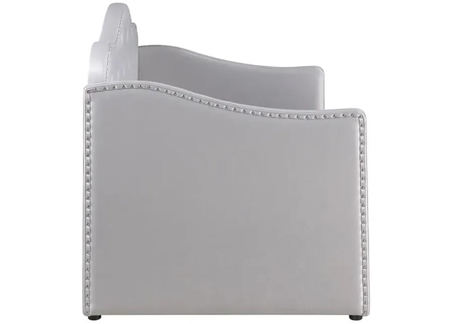 Elmore - Upholstered Twin Daybed With Trundle - Pearlescent Gray