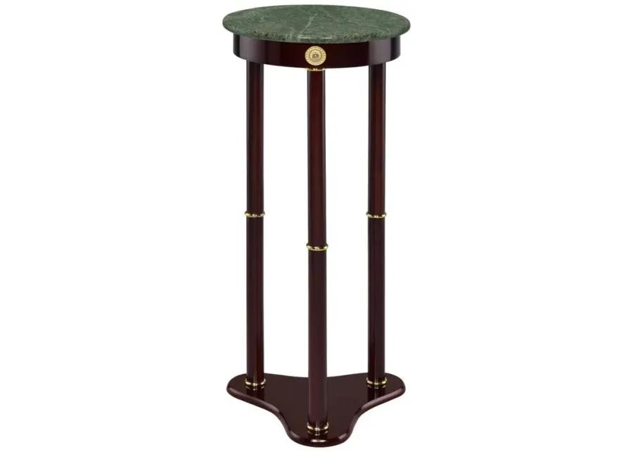 Edie - Round Marble Top Accent Table - Merlot