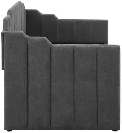 Kingston - Upholstered Twin Daybed With Trundle - Charcoal