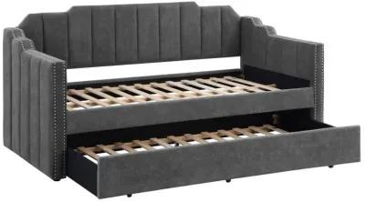 Kingston - Upholstered Twin Daybed With Trundle - Charcoal