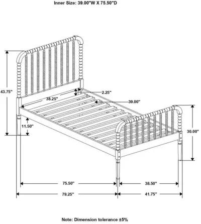 Jones - Wood Twin Open Frame Bed - White