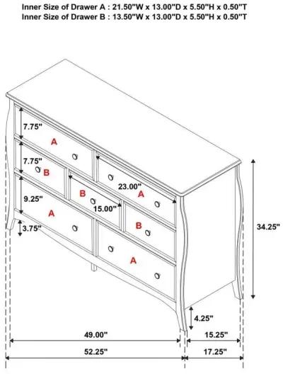 Dominique - 7-Drawer Dresser - Cream White