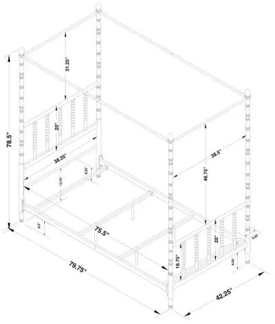 Betony - Twin Canopy Bed - White