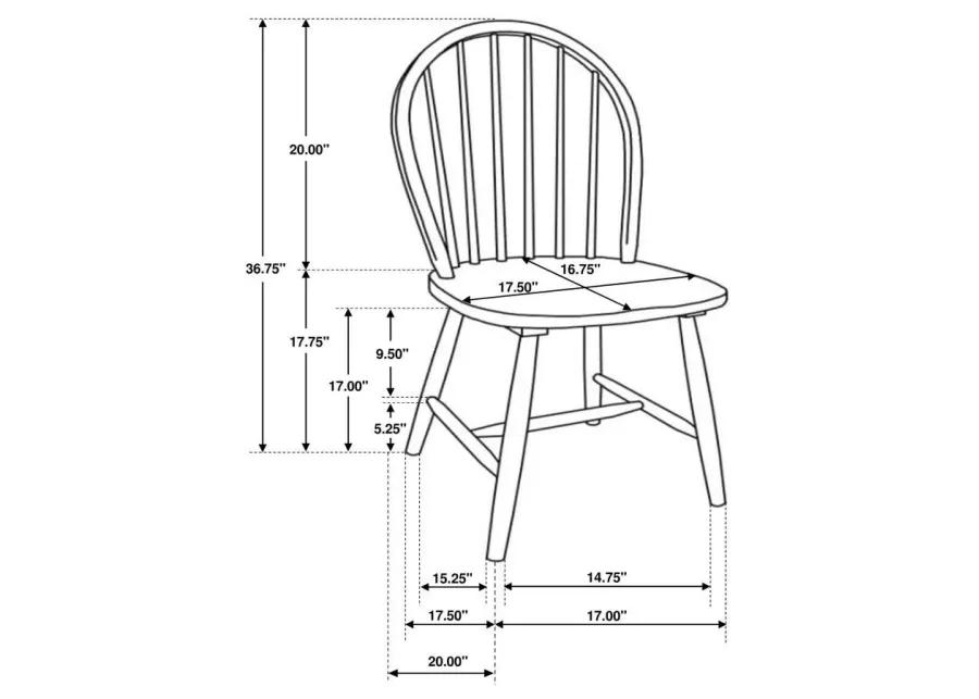 Cinder - Windsor Side Chairs (Set of 4) - Natural Brown And White