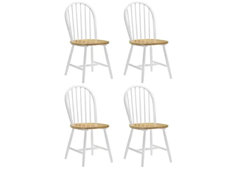 Cinder - Windsor Side Chairs (Set of 4) - Natural Brown And White