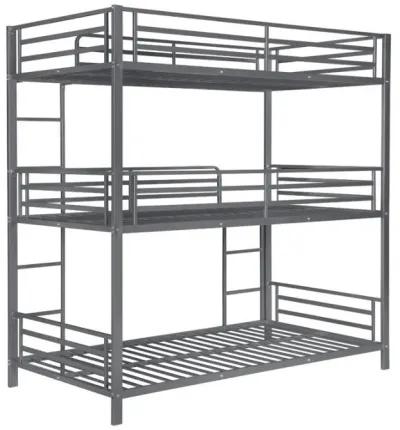 Maynard - Metal Twin Triple Bunk Bed - Gunmetal