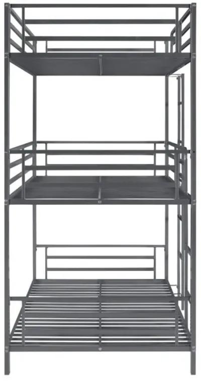 Maynard - Metal Twin Triple Bunk Bed - Gunmetal