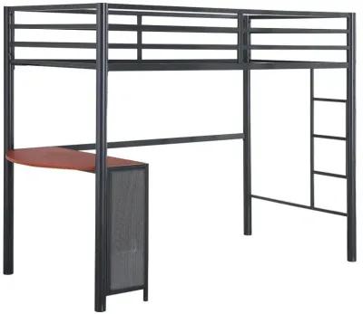 Fisher - Twin Workstation Loft Bed - Gunmetal