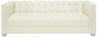 Chaviano - Upholstered Track Arm Sofa - Pearl White