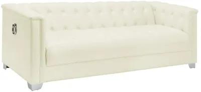 Chaviano - Upholstered Track Arm Sofa - Pearl White