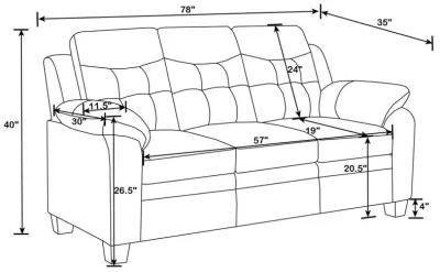 Finley - Upholstered Padded Arm Tufted Sofa - Black