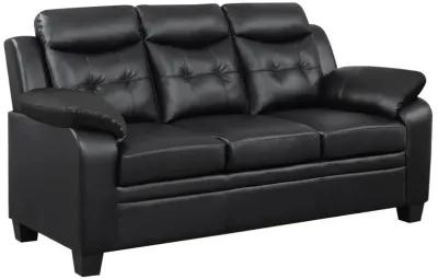 Finley - Upholstered Padded Arm Tufted Sofa - Black