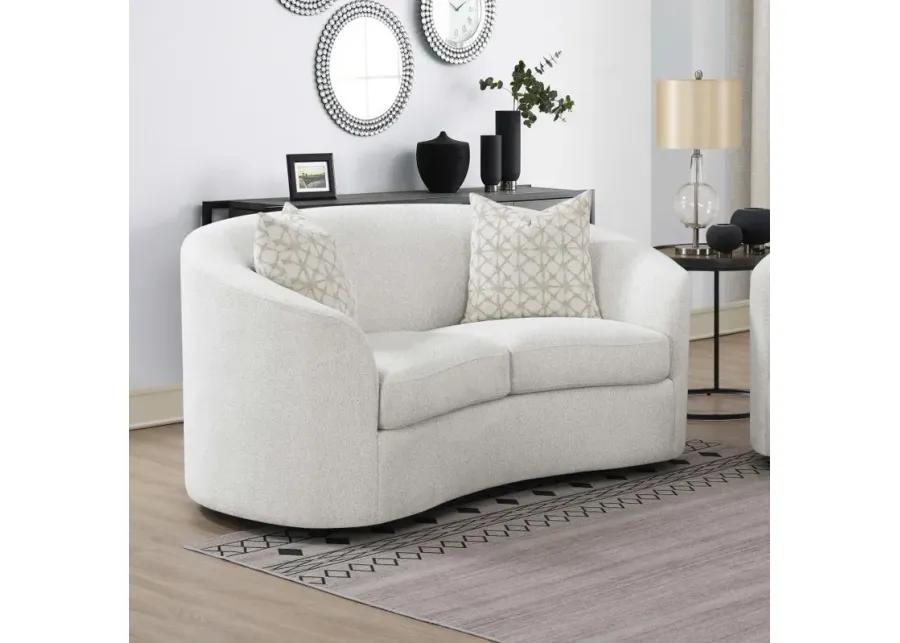 Rainn - Upholstered Tight Back Loveseat - Latte