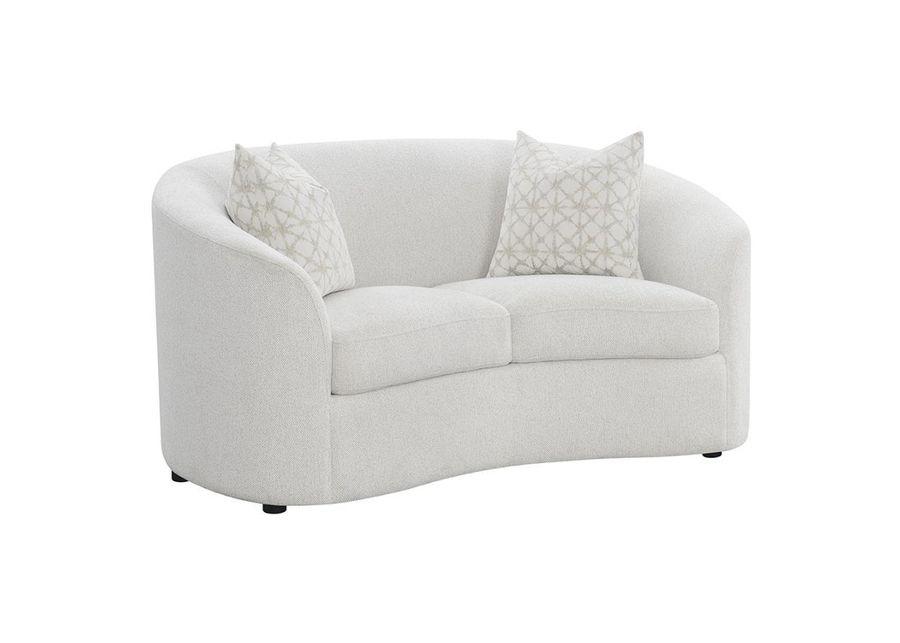 Rainn - Upholstered Tight Back Loveseat - Latte