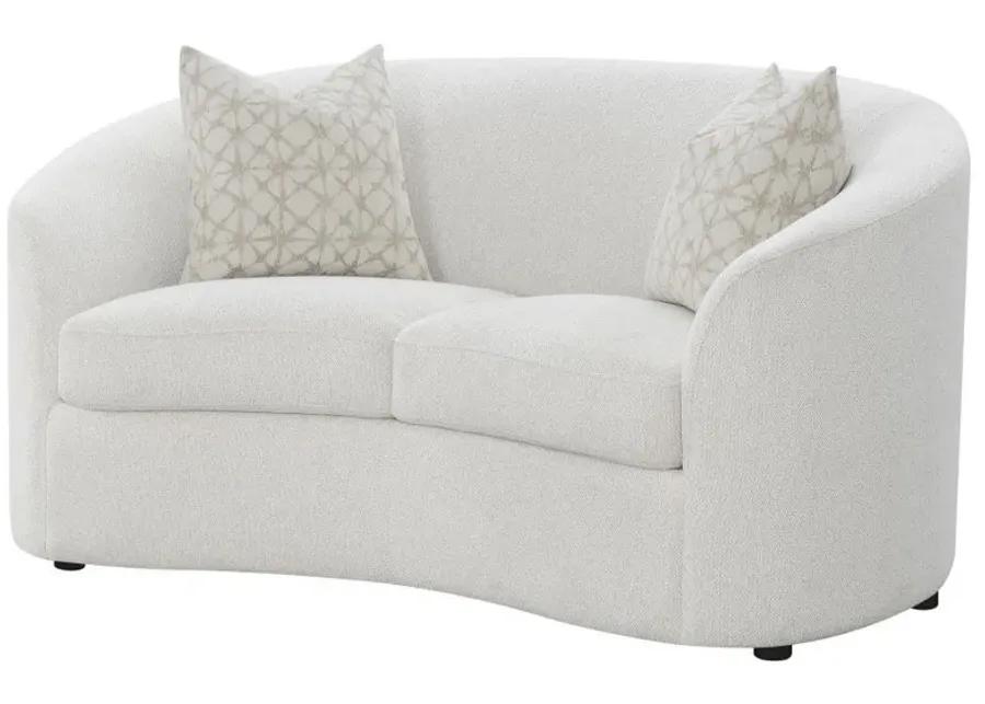 Rainn - Upholstered Tight Back Loveseat - Latte