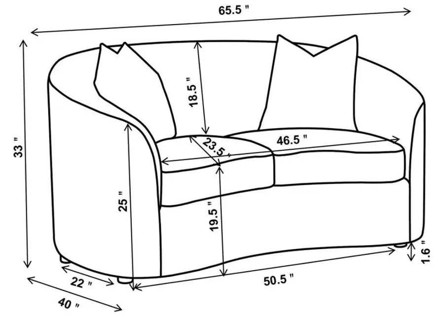 Rainn - Upholstered Tight Back Loveseat - Latte