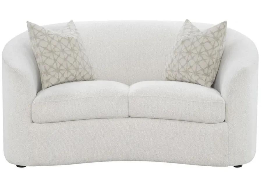 Rainn - Upholstered Tight Back Loveseat - Latte