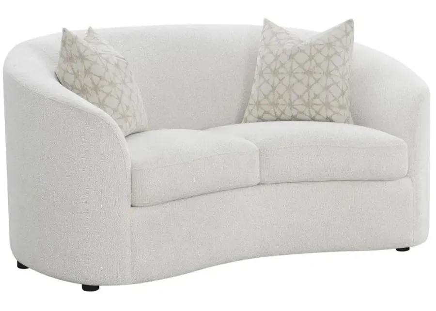 Rainn - Upholstered Tight Back Loveseat - Latte