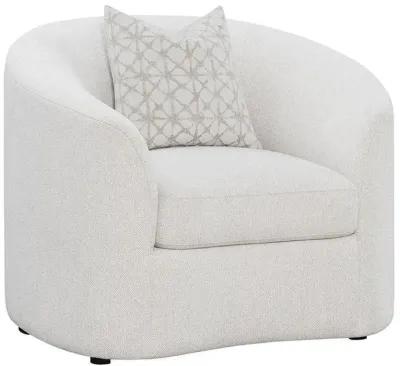 Rainn - Boucle Upholstered Sloped Arm Accent Chair - Latte