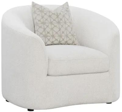 Rainn - Boucle Upholstered Sloped Arm Accent Chair - Latte