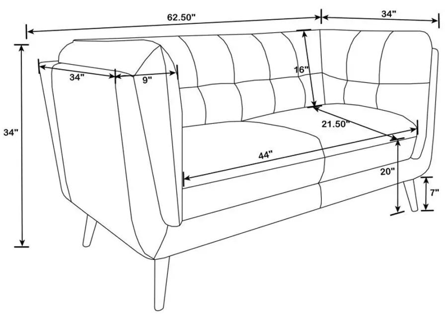 Thatcher - Upholstered Button Tufted Loveseat - Brown