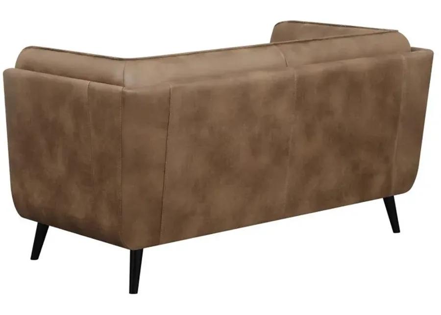 Thatcher - Upholstered Button Tufted Loveseat - Brown