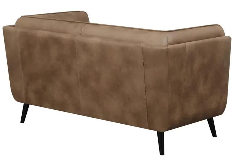 Thatcher - Upholstered Button Tufted Loveseat - Brown