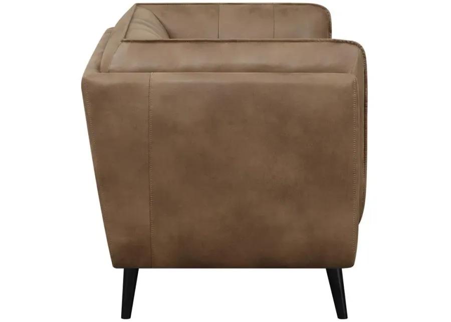 Thatcher - Upholstered Button Tufted Loveseat - Brown