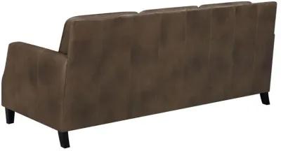 Leaton - Upholstered Recessed Arm Sofa - Brown Sugar