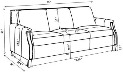 Leaton - Upholstered Recessed Arm Sofa - Brown Sugar