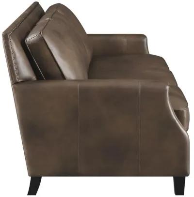 Leaton - Upholstered Recessed Arm Sofa - Brown Sugar