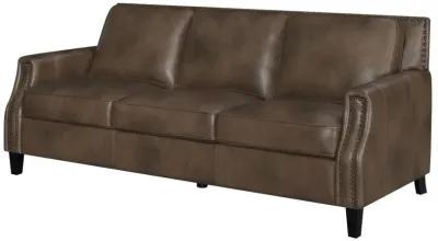 Leaton - Upholstered Recessed Arm Sofa - Brown Sugar