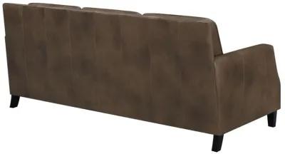 Leaton - Upholstered Recessed Arm Sofa - Brown Sugar