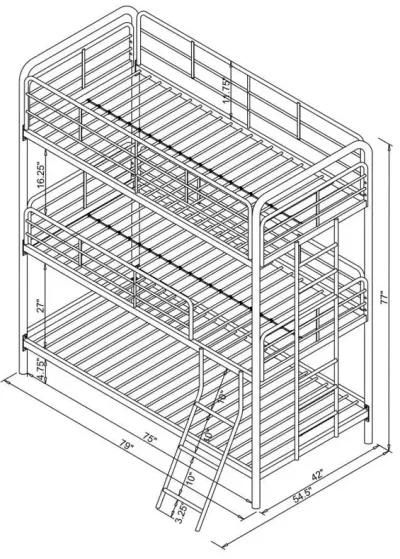 Garner - Triple Bunk Bed With Ladder