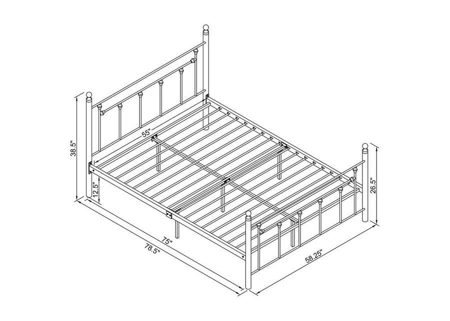 Canon - Metal Slatted Headboard Platform Bed