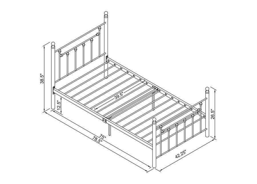 Canon - Metal Slatted Headboard Platform Bed