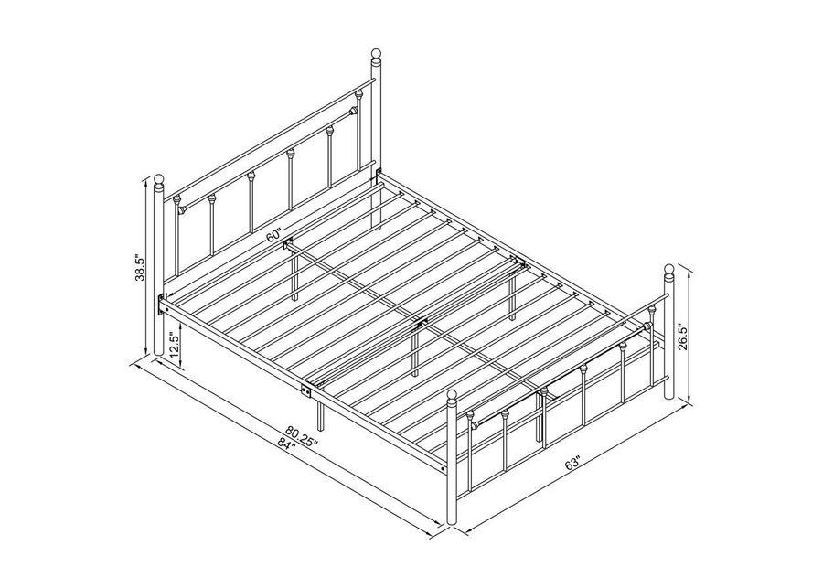 Canon - Metal Slatted Headboard Platform Bed