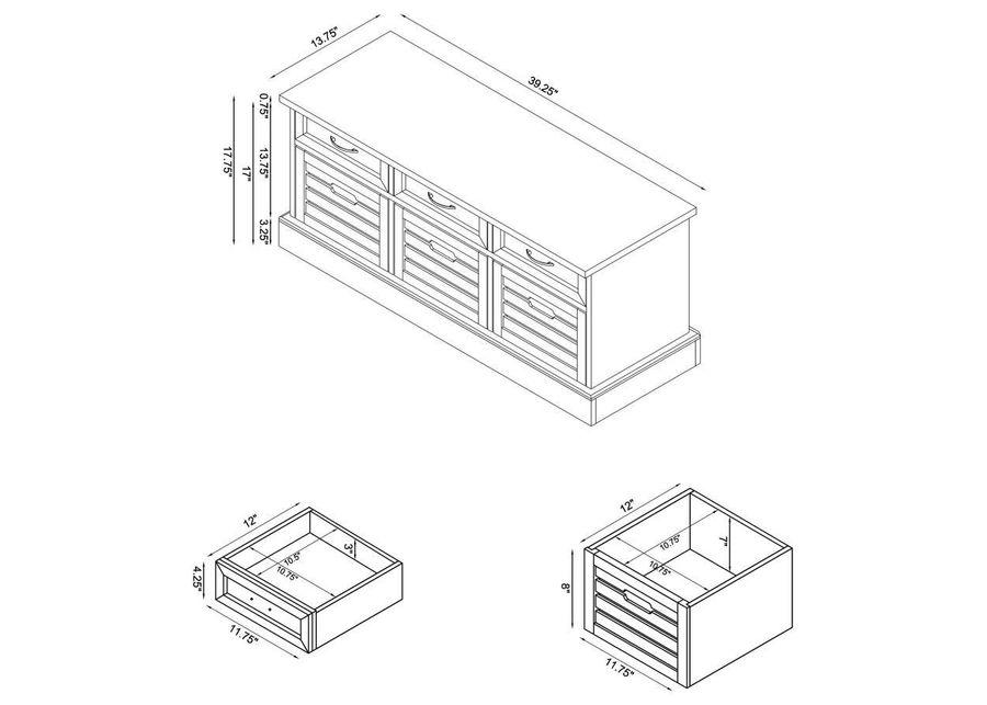 Alma - 3-drawer Storage Bench