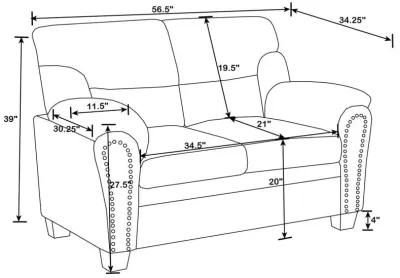 Clemintine - Upholstered Loveseat with Nailhead Trim