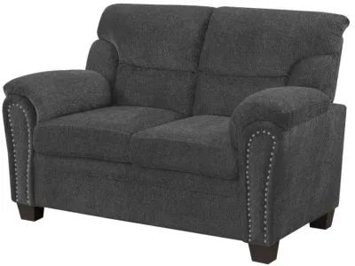 Clemintine - Upholstered Loveseat with Nailhead Trim