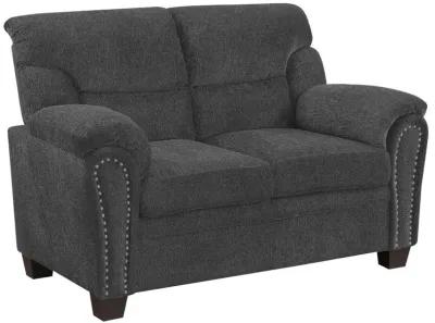 Clemintine - Upholstered Loveseat with Nailhead Trim