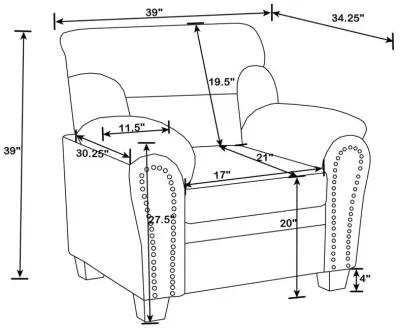 Clemintine - Upholstered Chair with Nailhead Trim