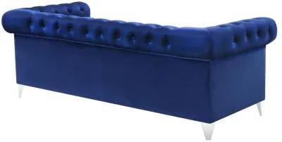 Bleker - Upholstered Tuxedo Arm Tufted Sofa - Blue