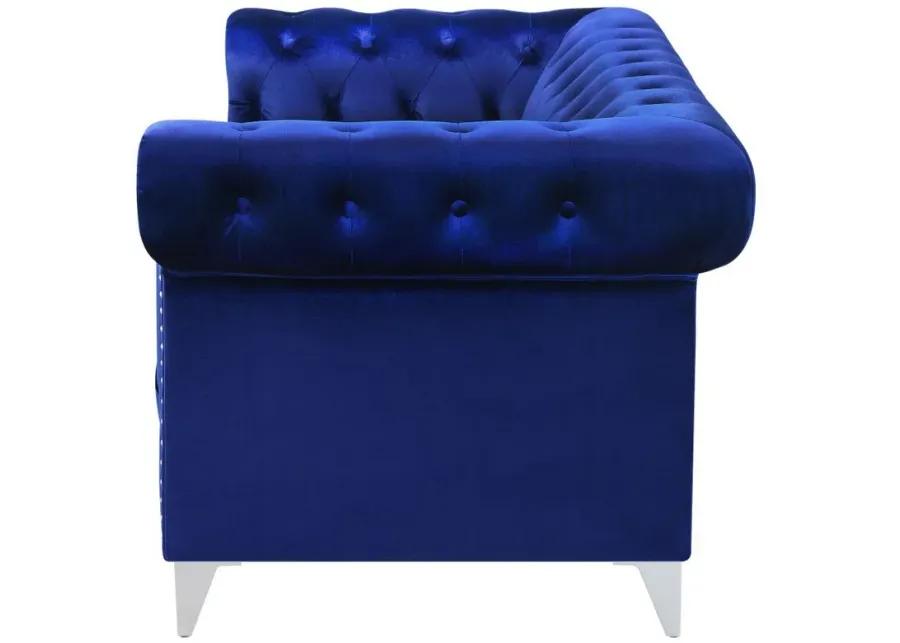 Bleker - Tufted Tuxedo Arm Loveseat - Blue