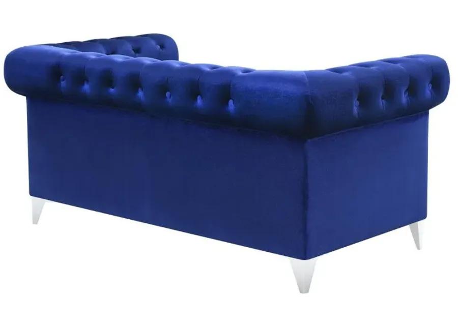 Bleker - Tufted Tuxedo Arm Loveseat - Blue