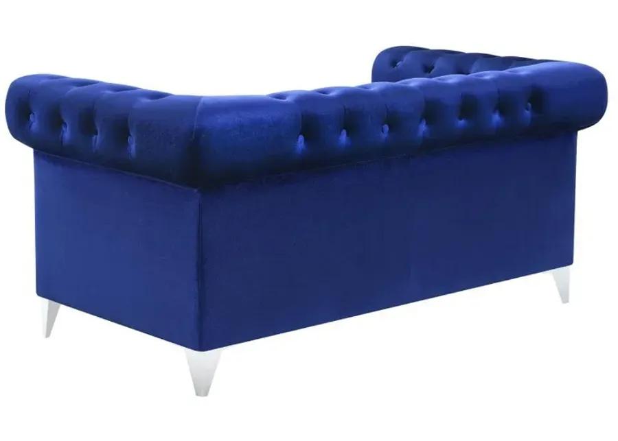 Bleker - Tufted Tuxedo Arm Loveseat - Blue