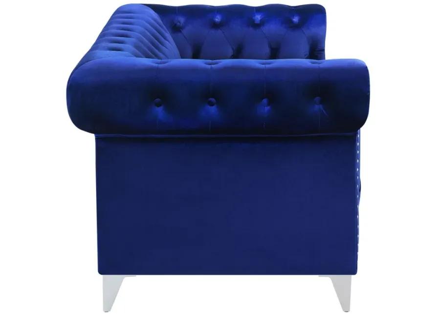 Bleker - Tufted Tuxedo Arm Loveseat - Blue